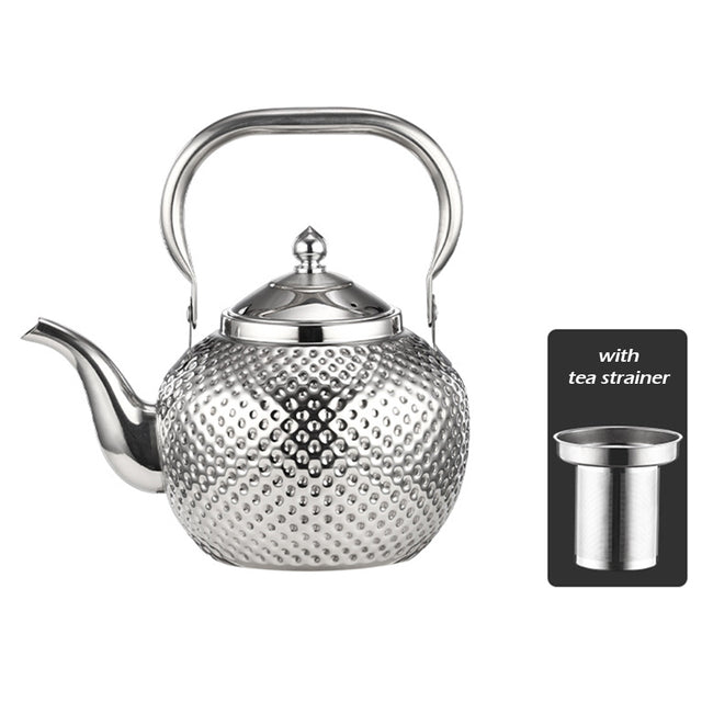 Rustfritt Stål Hammer Tekstur Kokesv kettle med Té Sil | Luvikno