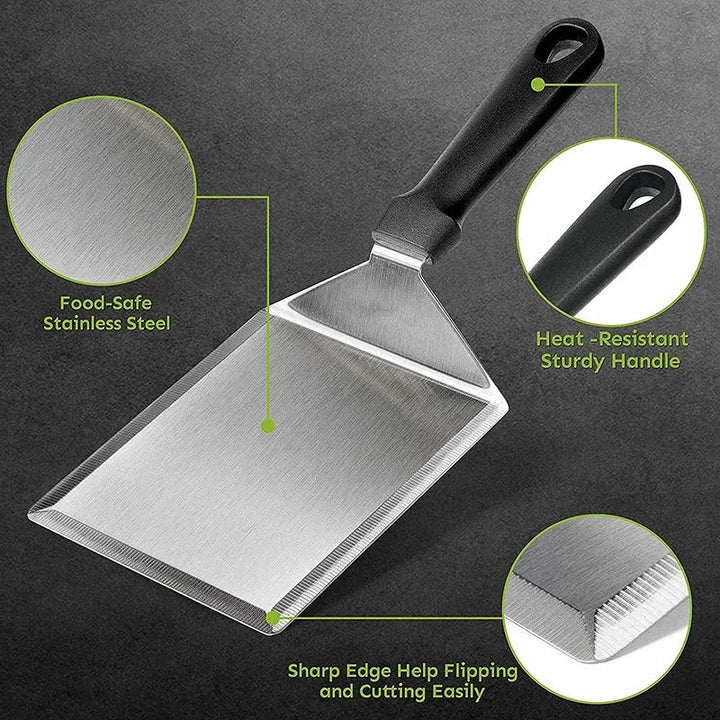 Rustfritt stål stor grillspade med kuttekant verktøy for BBQ | Luvikno