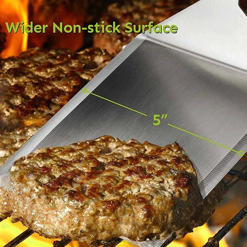 Rustfritt stål stor grillspade med kuttekant verktøy for BBQ | Luvikno