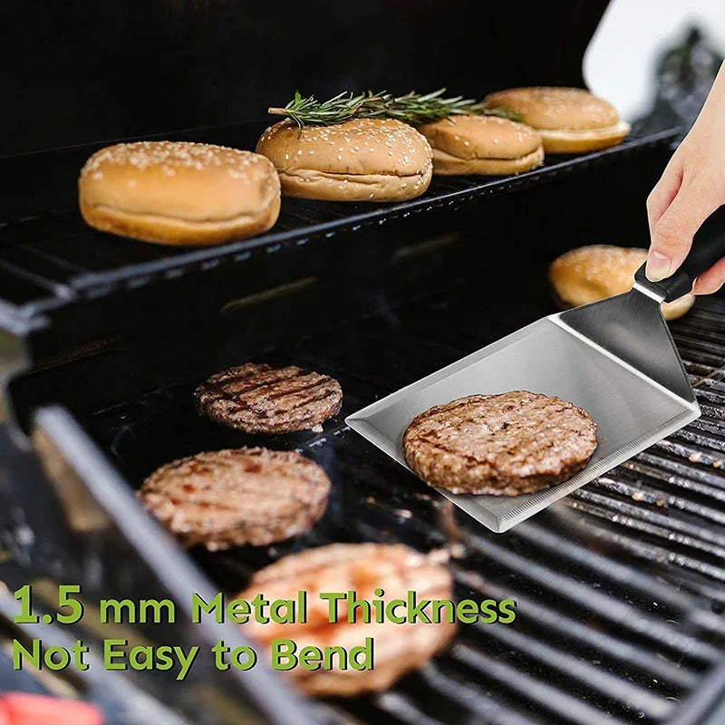 Rustfritt stål stor grillspade med kuttekant verktøy for BBQ | Luvikno