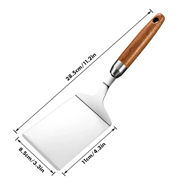 Rustfritt stål stor grillspade med kuttekant verktøy for BBQ | Luvikno