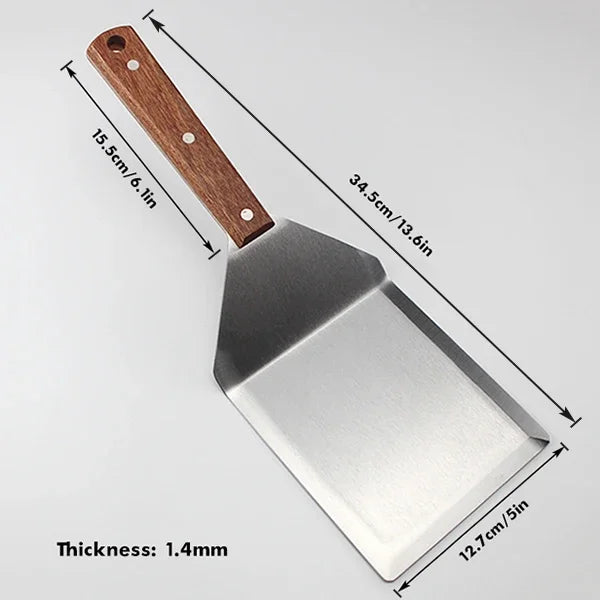 Rustfritt stål stor grillspade med kuttekant verktøy for BBQ | Luvikno
