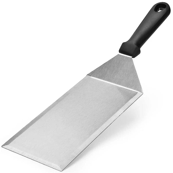 Rustfritt stål lang grillspade med skjærekant skrapeverktøy | Luvikno