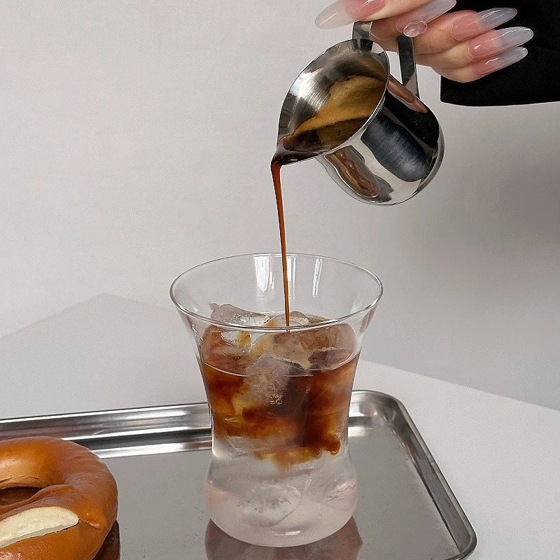 Rustfritt Stål Melkeskummer Kanne Kaffe Latte Kunst Målebeger | Luvikno