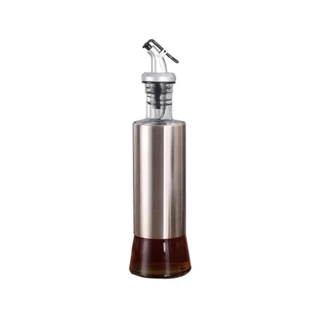 Rustfritt Stål Olje Flaske Glass Kjøkken Krydderlager Dispenser | Luvikno