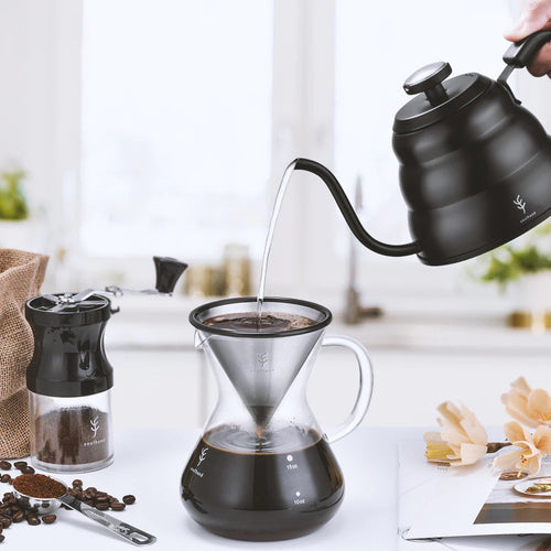 Rustfritt stål pour over kaffekanne dryppkjele med termometer | Luvikno