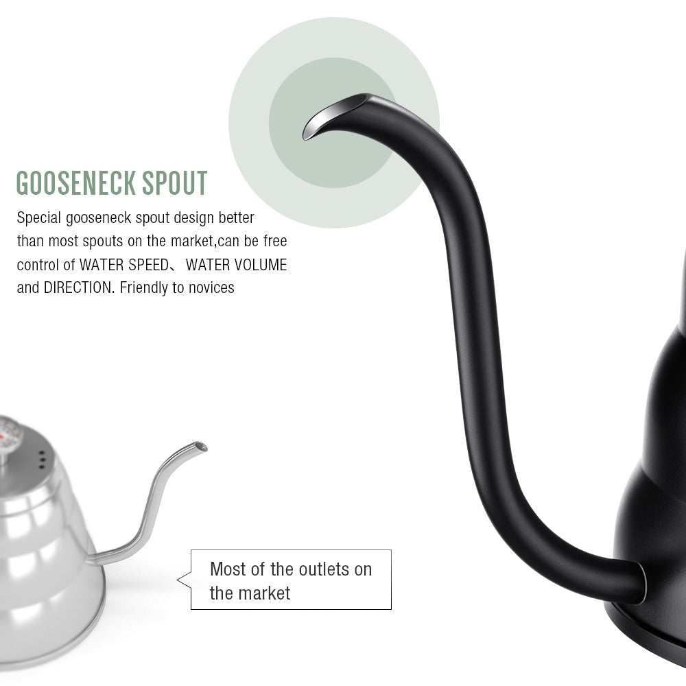 Rustfritt stål pour over kaffekanne dryppkjele med termometer | Luvikno
