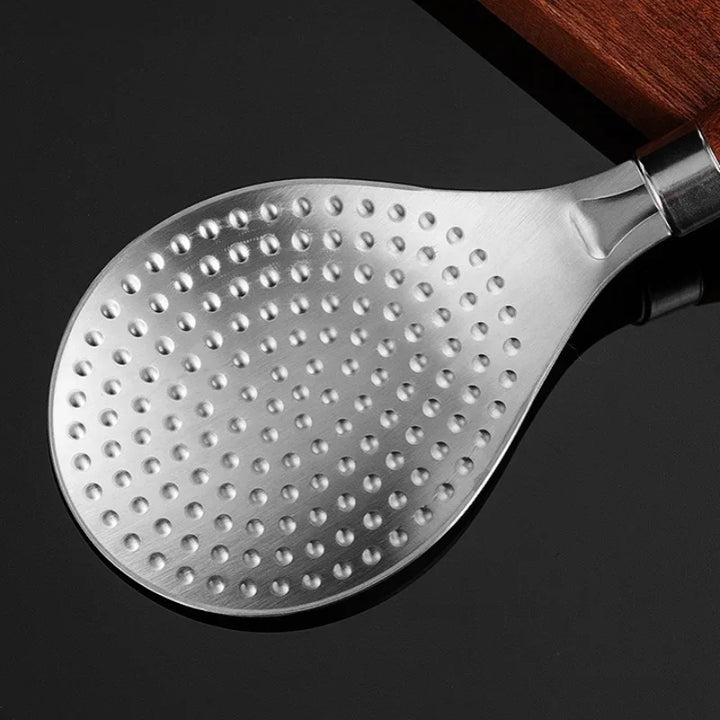Rustfritt stål risnivå med treskaft Non-Stick riseflate | Luvikno