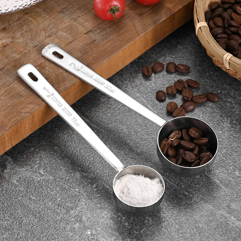 Rustfritt Stål Scoop Måle Melk Kaffebønne Langt Håndtak Skje | Luvikno