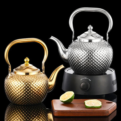 Rustfritt Stål Komfyrkjele Restaurant Teapot med Avtakbar Tefilter | Luvikno