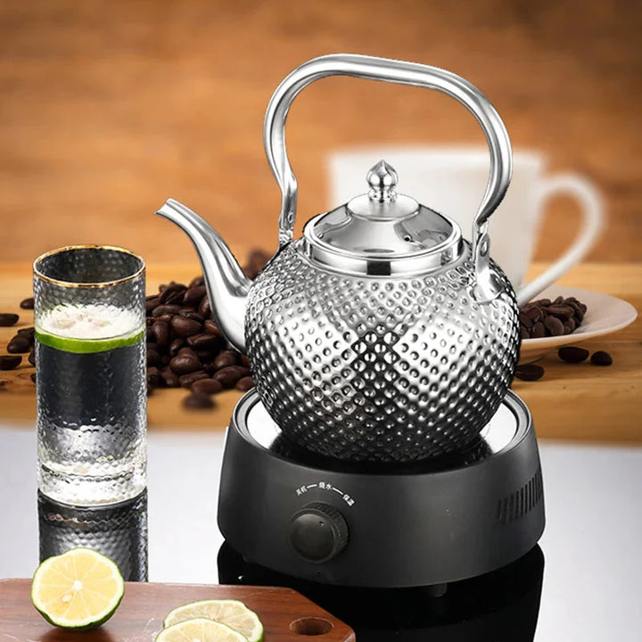 Rustfritt Stål Komfyrkjele Restaurant Teapot med Avtakbar Tefilter | Luvikno