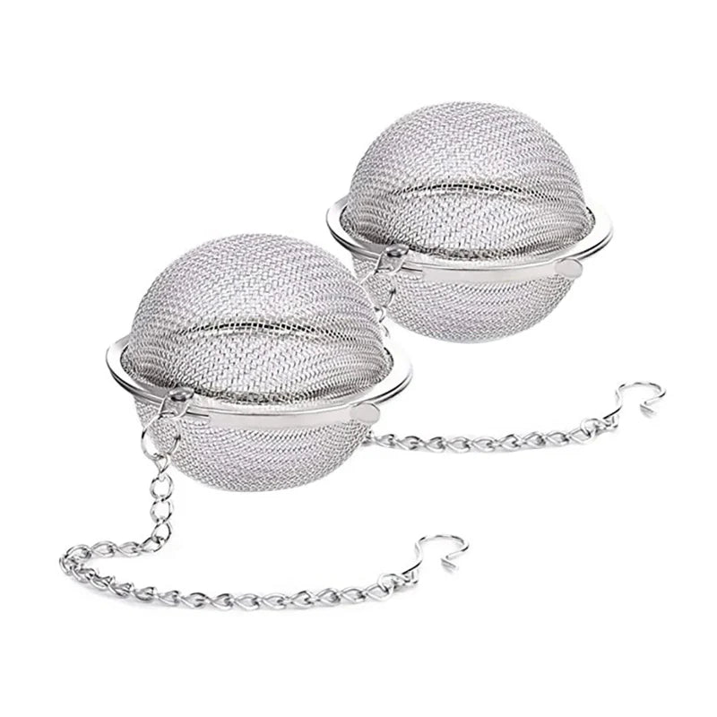 Rustfritt Stål Te Ball Infuser Mesh Løs Te Sil med Kjede | Luvikno