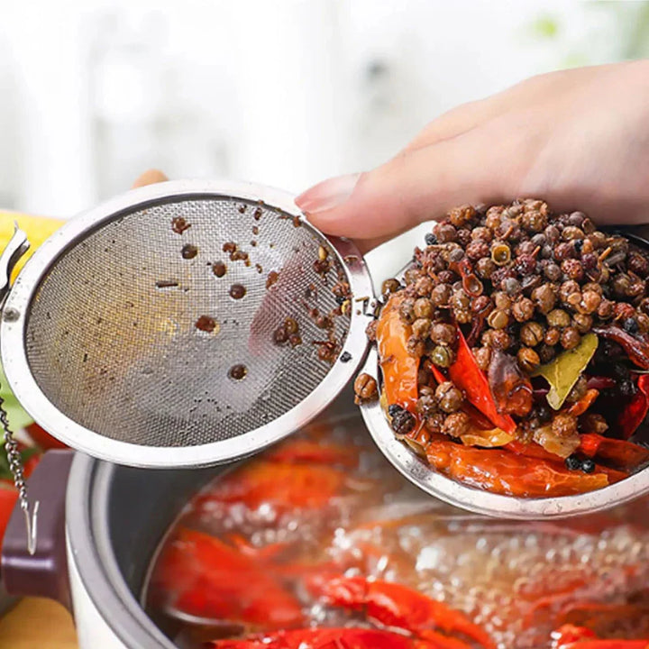 Rustfritt Stål Te Ball Infuser Mesh Løs Te Sil med Kjede | Luvikno
