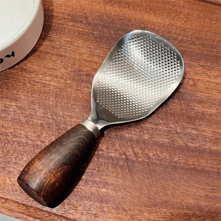 Rustfritt stål vertikal ris spade spatula trehåndtak ris skje | Luvikno
