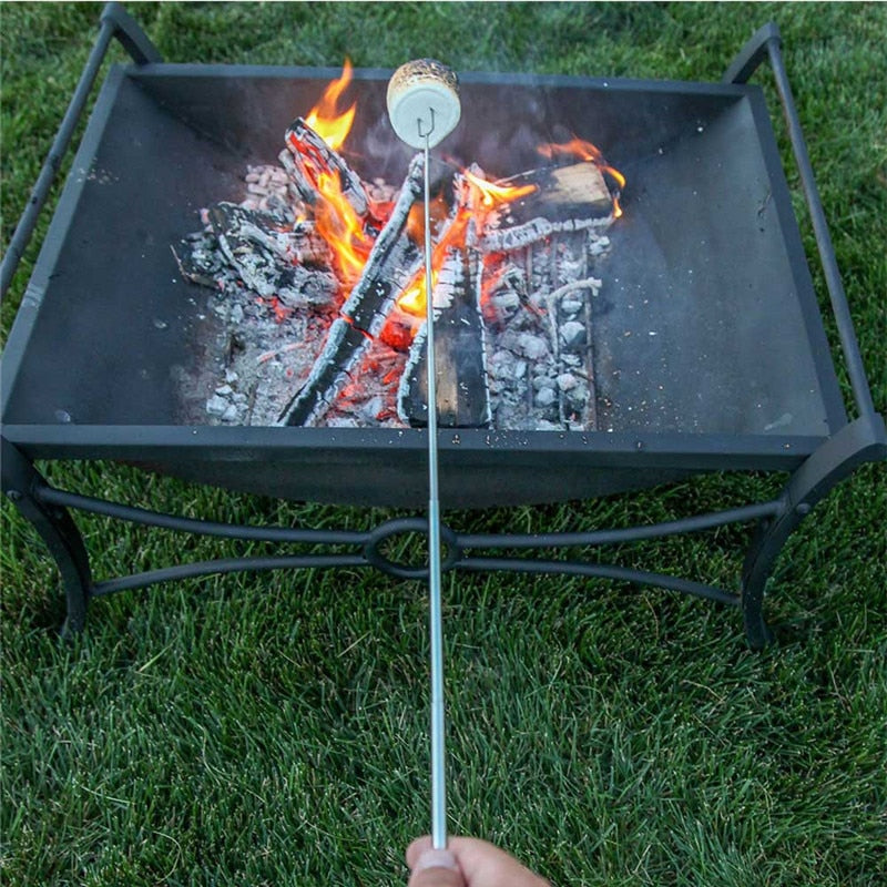 Rustfritt stål Trehåndtak Justerbar BBQ Gaffel Spyd | Luvikno