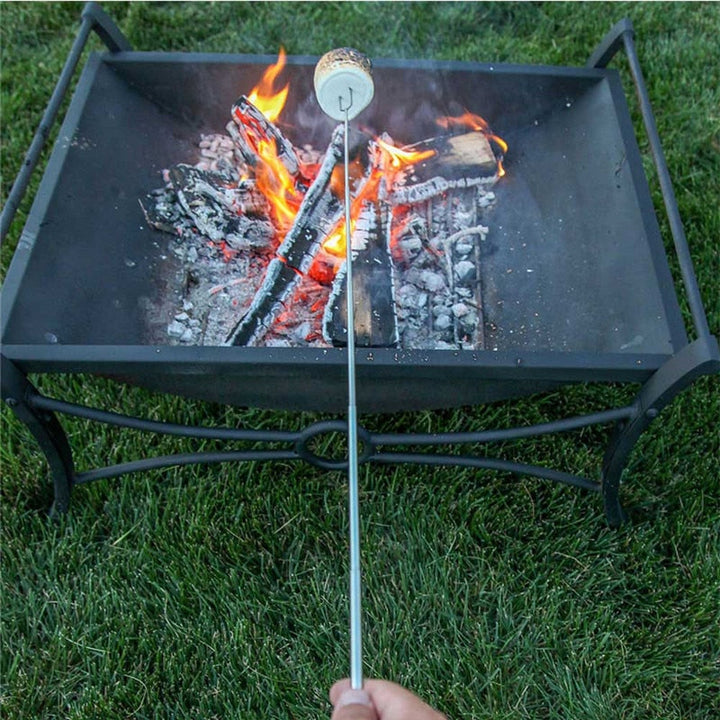 Rustfritt stål Trehåndtak Justerbar BBQ Gaffel Spyd | Luvikno