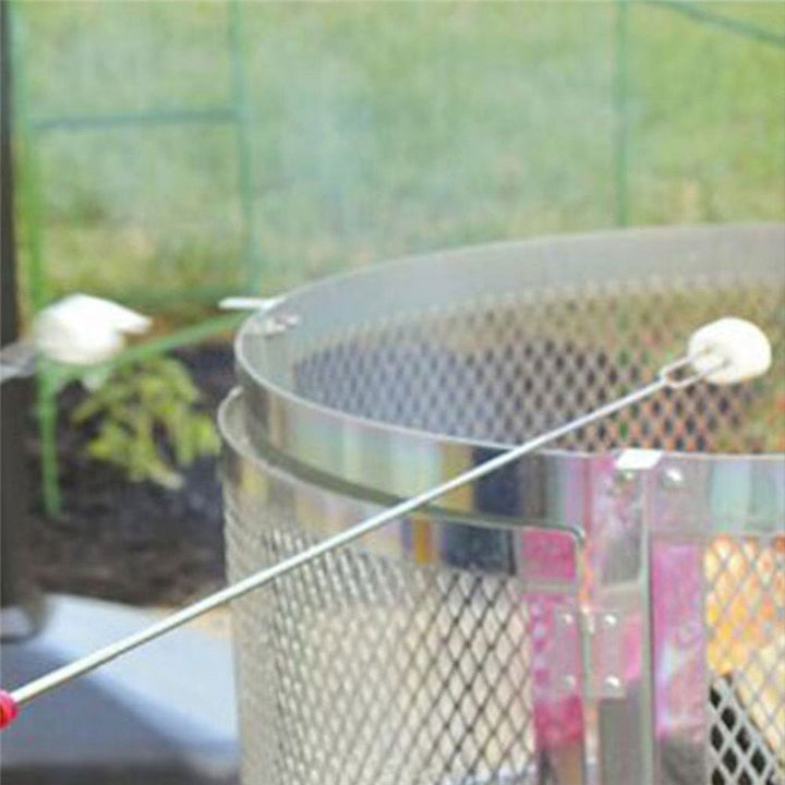Rustfritt stål Trehåndtak Justerbar BBQ Gaffel Spyd | Luvikno