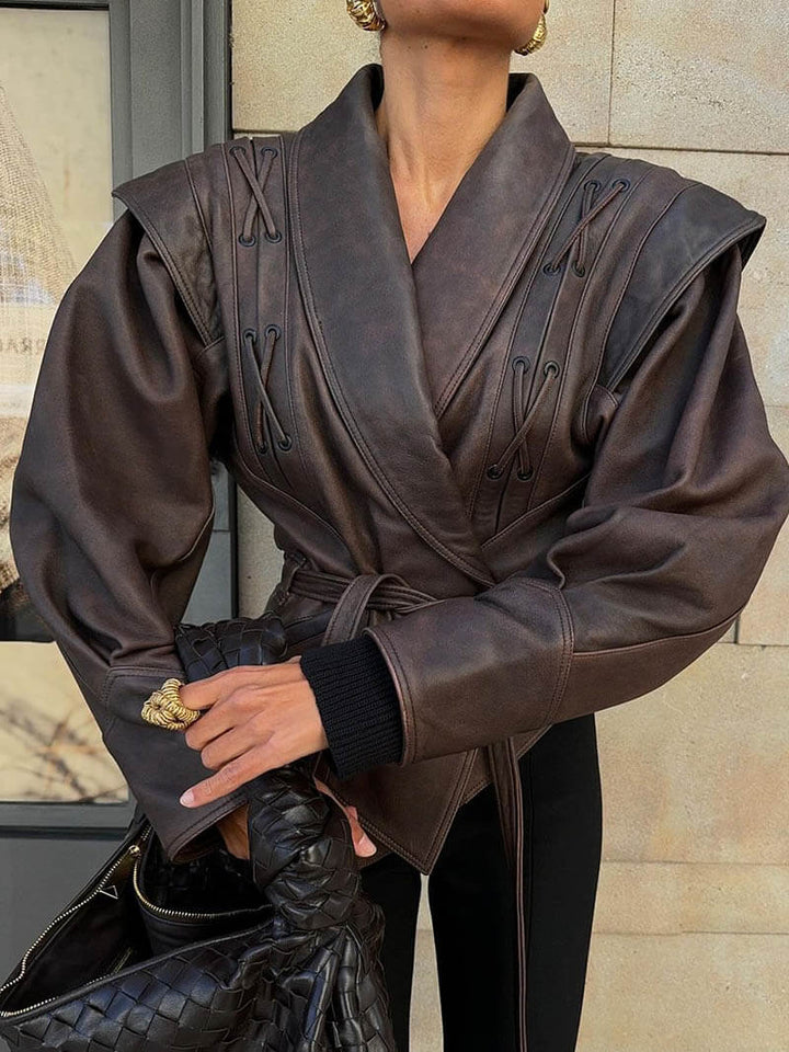 Luvik | Kunstlær Kimono Jakke