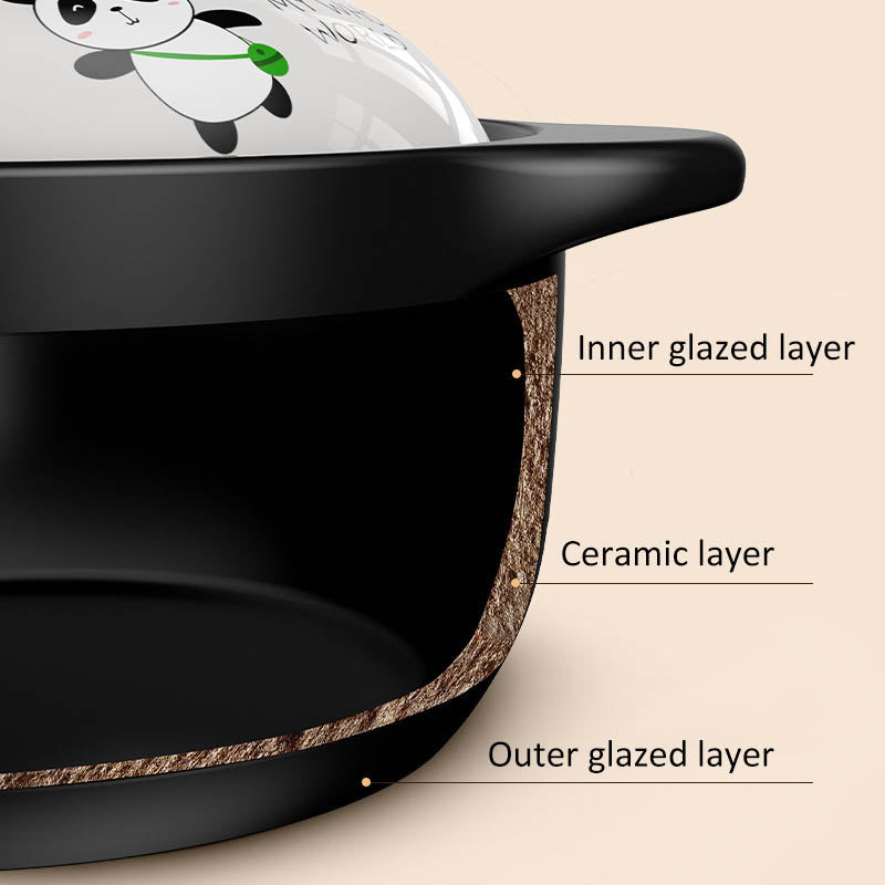 Stew Pot Casserole Keramisk Sauspan Temperatur Motstandsdyktig Koking Panne | Luvikno
