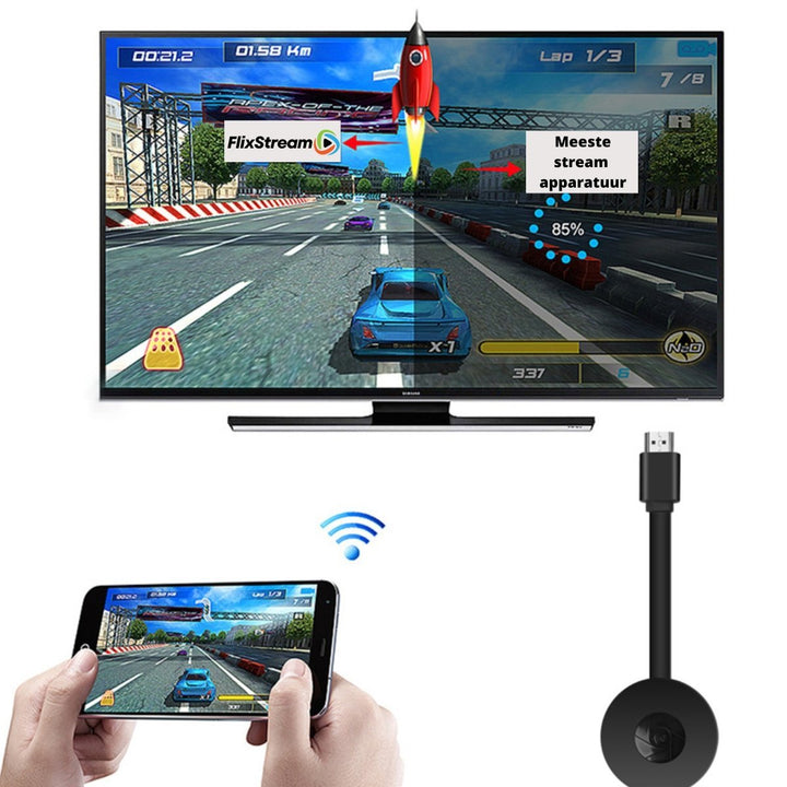Luvikno | Trådløs HDMI Strømmer VisionCast One | Full HD 1080P | Trådløs og Plug-and-Play | For filmer, presentasjoner og spill