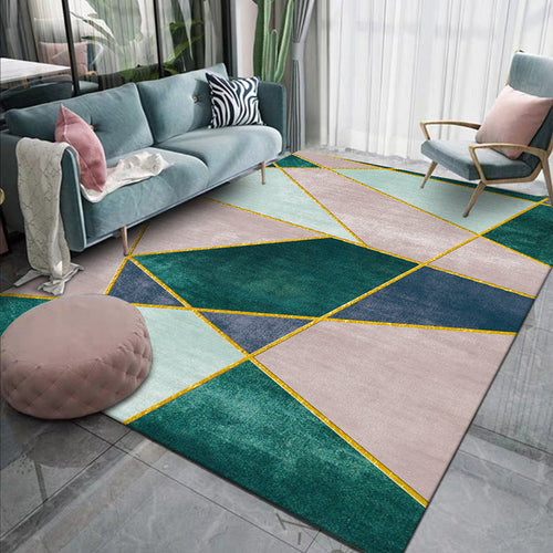 Teppe Moderne Geometrisk Polyester Vaskbar Sklisikker Luvikno