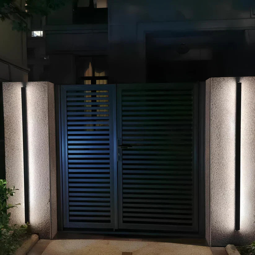 Utendørs Vegglampe Svart Aluminium LED Armatur Luvikno