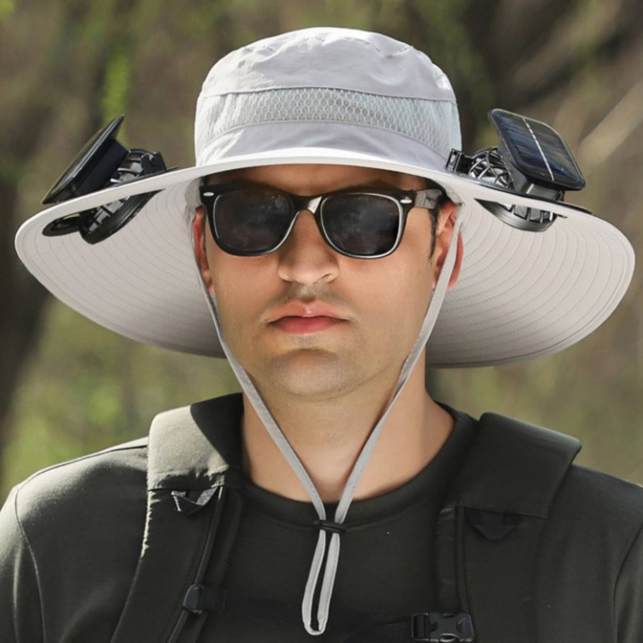 Solenergi hatt med vifte og UV-beskyttelse - SolarCool VentiHat | Luvikno