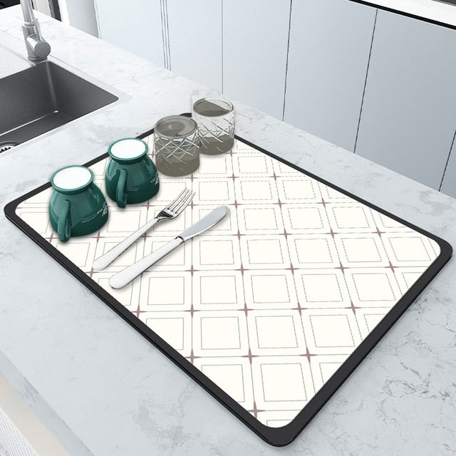 Super Absorbent Dreneringsmat Kjøkken Baderom Blandebatteri Absorberende Matte | Luvikno