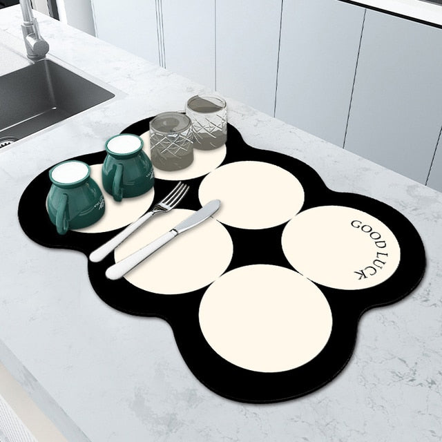 Super Absorbent Dreneringsmat Kjøkken Baderom Blandebatteri Absorberende Matte | Luvikno