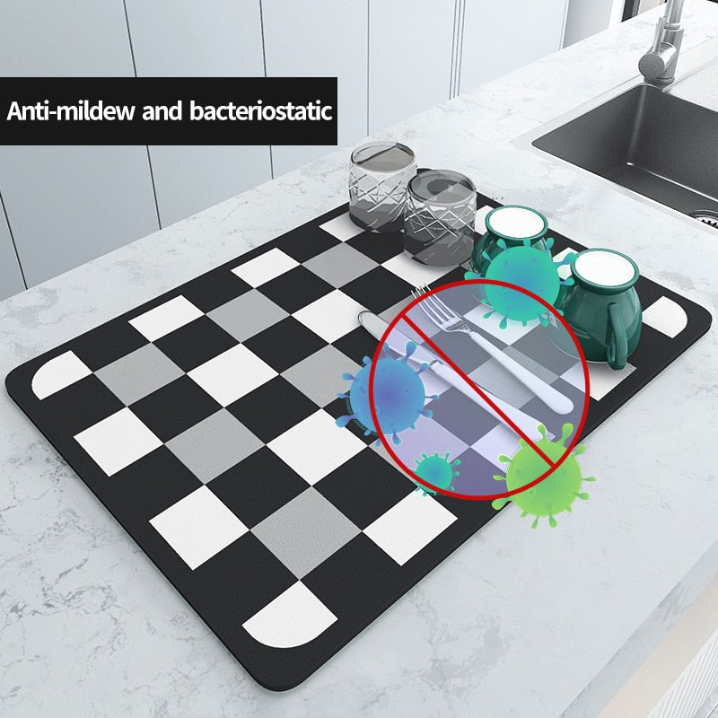 Super Absorbent Dreneringsmat Kjøkken Baderom Blandebatteri Absorberende Matte | Luvikno