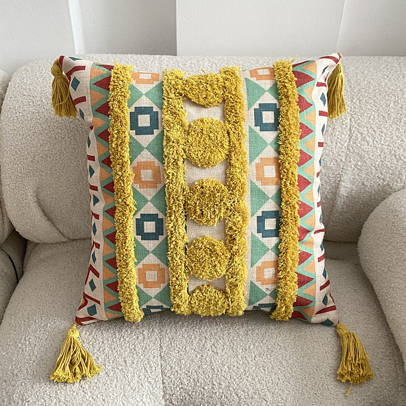 Boho foret linet frynse puteomslag