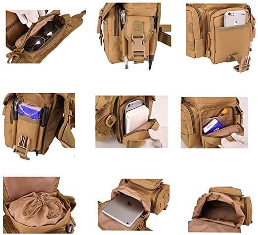 Holdbar taktisk dråpe benveske for menn – Vannavstøtende design med flere lommer | Luvikno