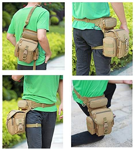 Holdbar taktisk dråpe benveske for menn – Vannavstøtende design med flere lommer | Luvikno