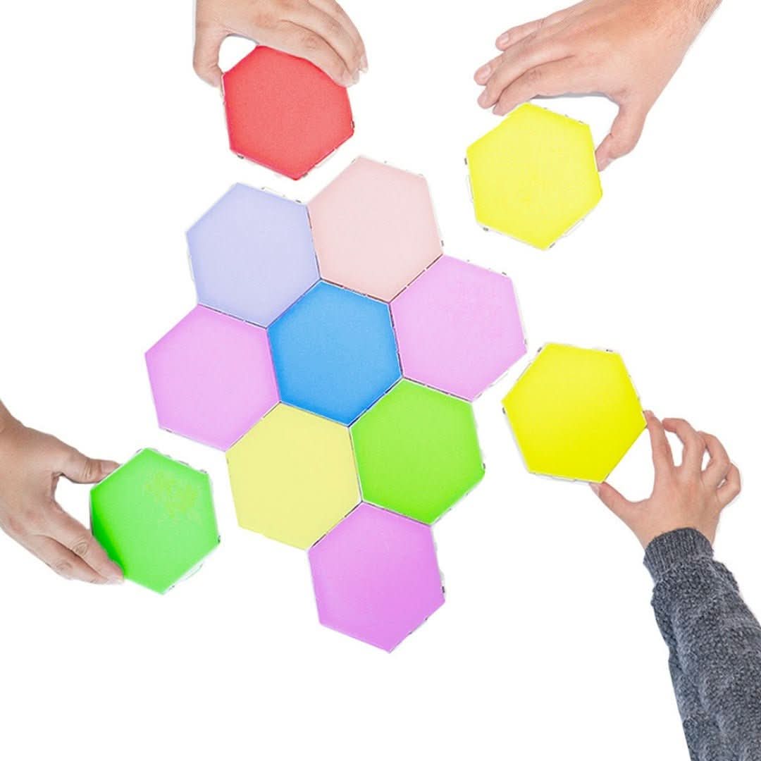 Luvikno | Interaktive heksagonale LED-paneler med RGB fargekontroll og musikksynkronisering