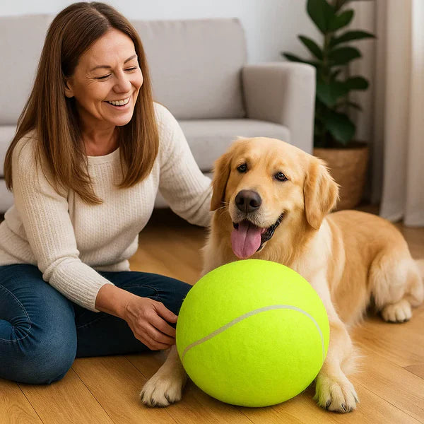 Ekstra stor tennisball for hunder Luvikno