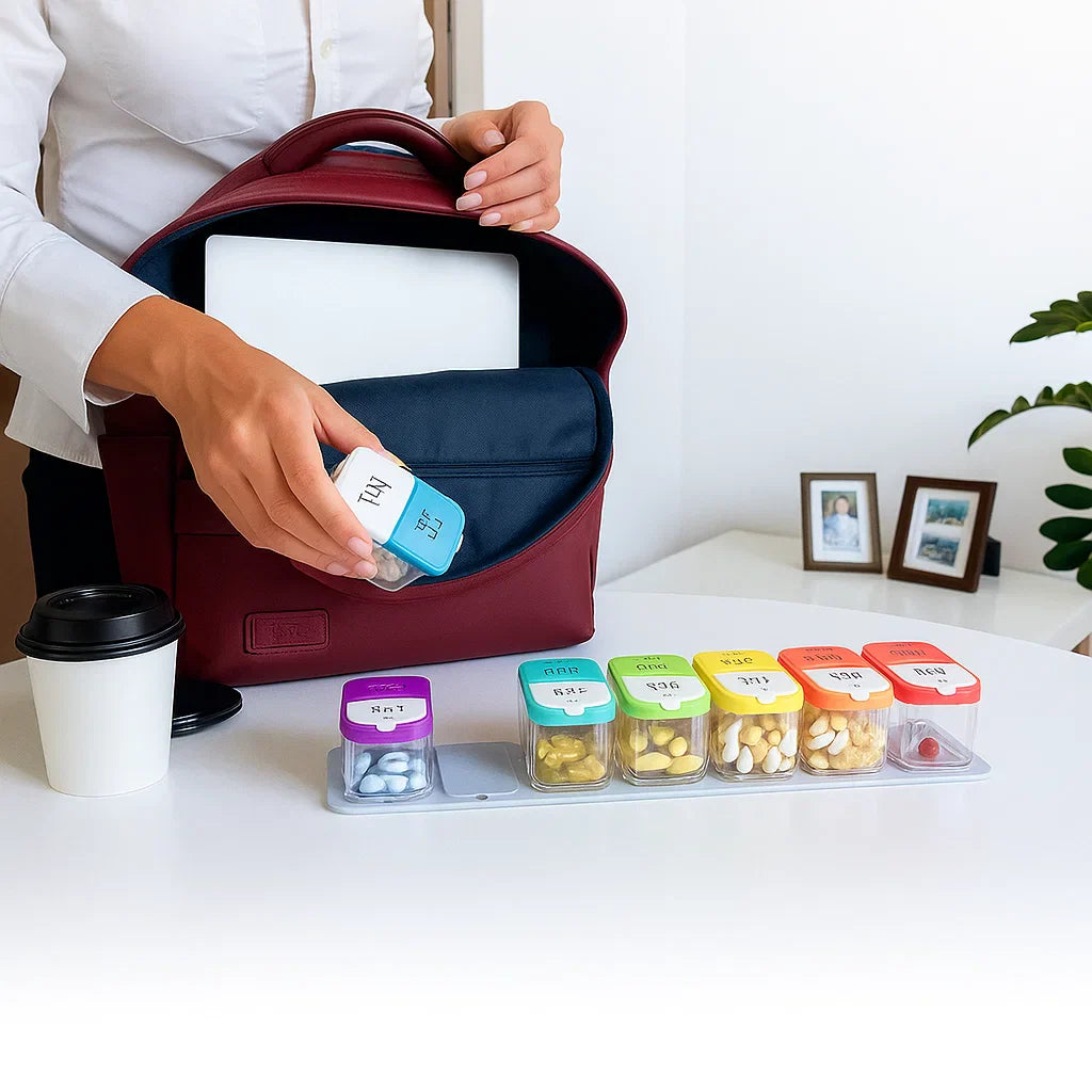 Large 7-Day Case – Fuktighetsbestandige BPA-frie rom – Ideell for eldre og omsorgspersoner Luvikno