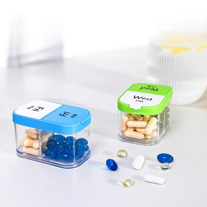 Large 7-Day Case – Fuktighetsbestandige BPA-frie rom – Ideell for eldre og omsorgspersoner Luvikno