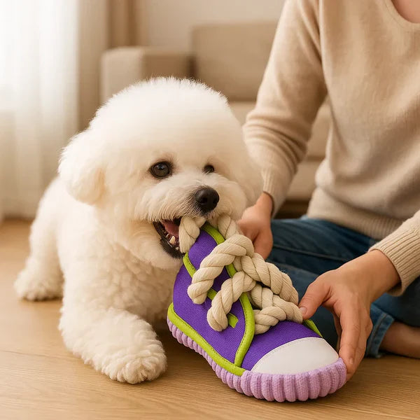 Robust hundelekene sneakers med tau og squeak-funksjon Luvikno