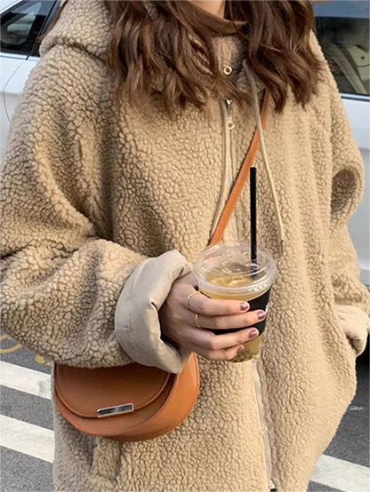 Luvik | Yksivärinen Käännettävä Takki Huoodilla Ja Vetoketjulla