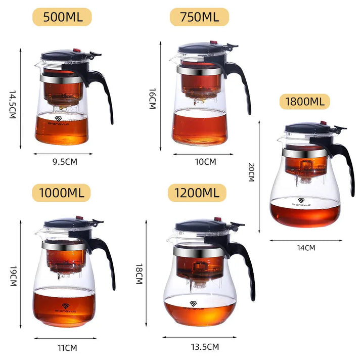 Tekanne for te med infuser glasskettle varmebestandig tekanne | Luvikno