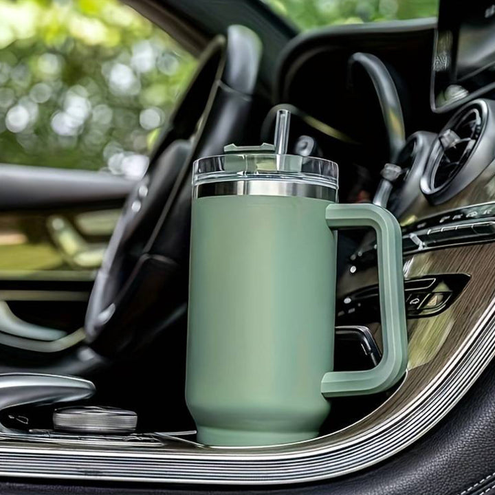 Tumbler Termokopp 1200 ml med håndtak, lokk og sugerør | Luvikno