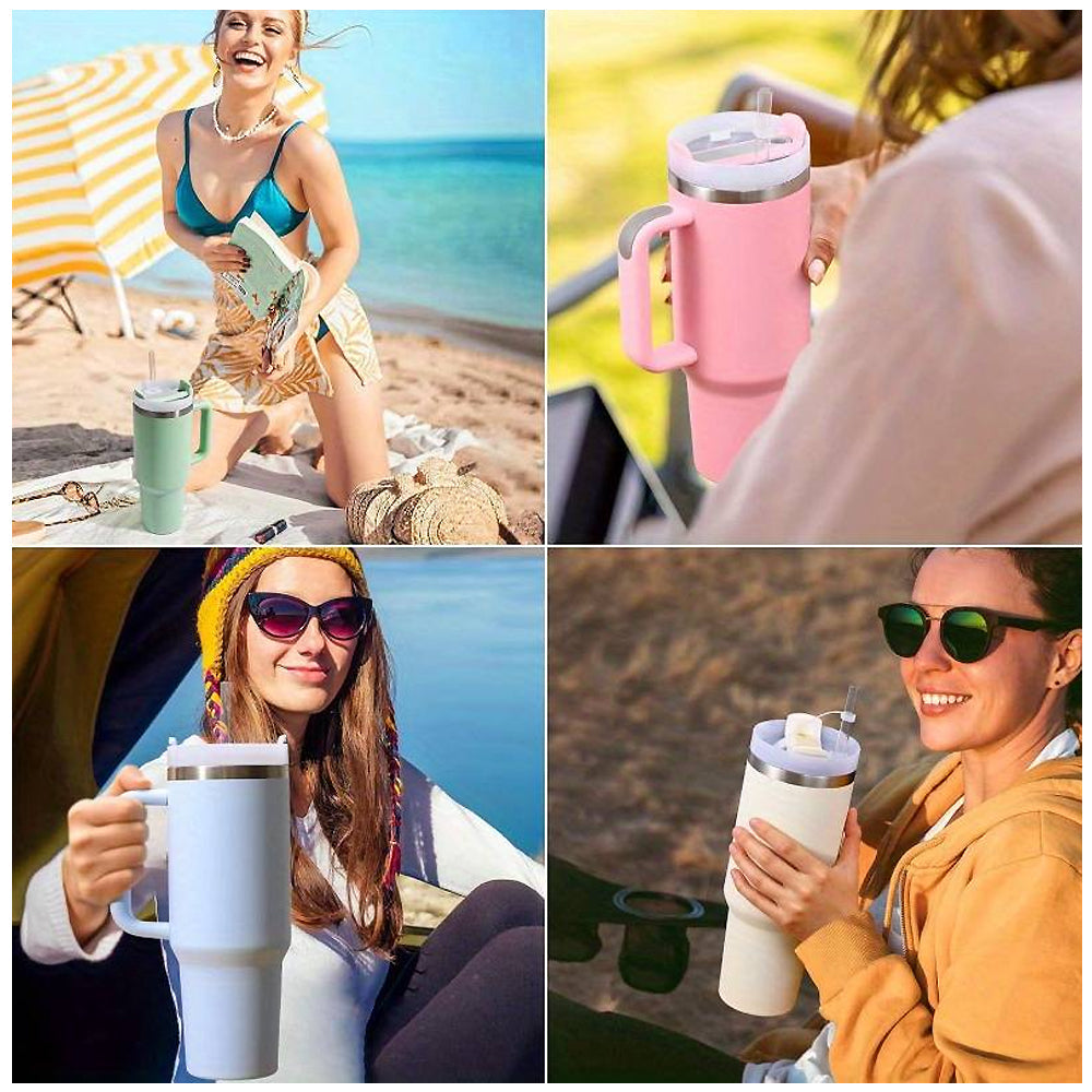 Tumbler Termokopp 1200 ml med håndtak, lokk og sugerør | Luvikno
