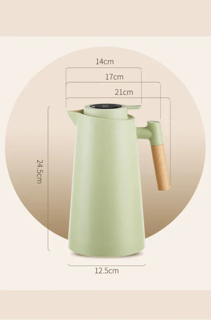 Luvikno | ThermoWood – Smart Isolert Termoskanne med Digital Temperaturvisning & Trehåndtak