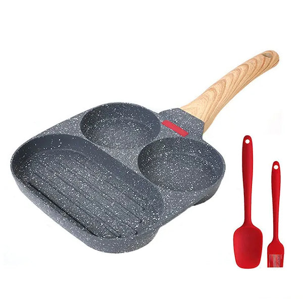 Tykk Omelett Stekepanne med Lok Nonstick 4 Kopper Pannekakepanne | Luvikno