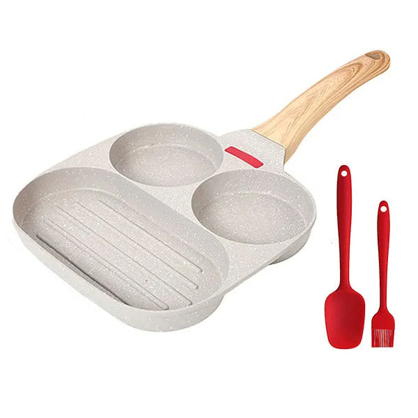 Tykk Omelett Stekepanne med Lok Nonstick 4 Kopper Pannekakepanne | Luvikno