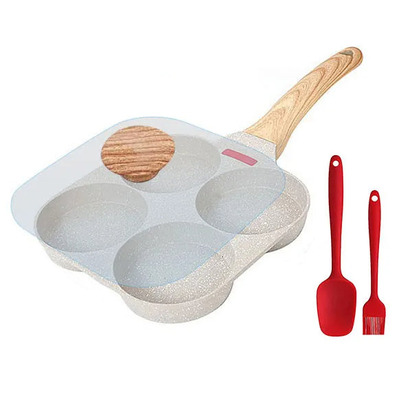 Tykk Omelett Stekepanne med Lok Nonstick 4 Kopper Pannekakepanne | Luvikno