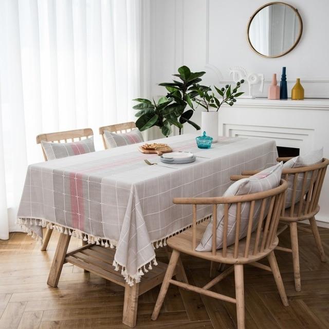 Tre-farge Skotsk Dekorativ Linne Duk Med Knapper | Luvikno