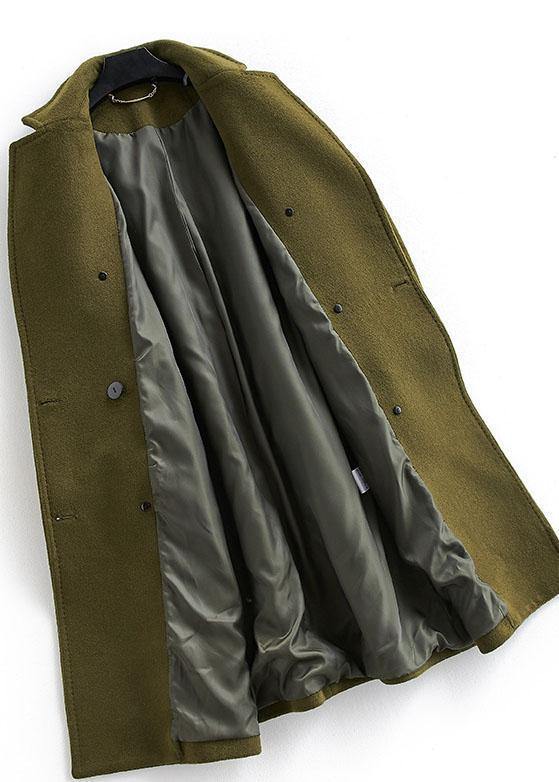 Luvik | Tyylikäs plus-kokoinen pitkä takki kaksirivisellä nappikiinnityksellä naisille käänteillä