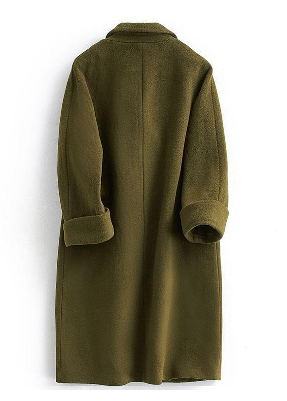 Luvik | Stilig plus-size lang jakke med dobbeltknappet lukking for kvinner med revers