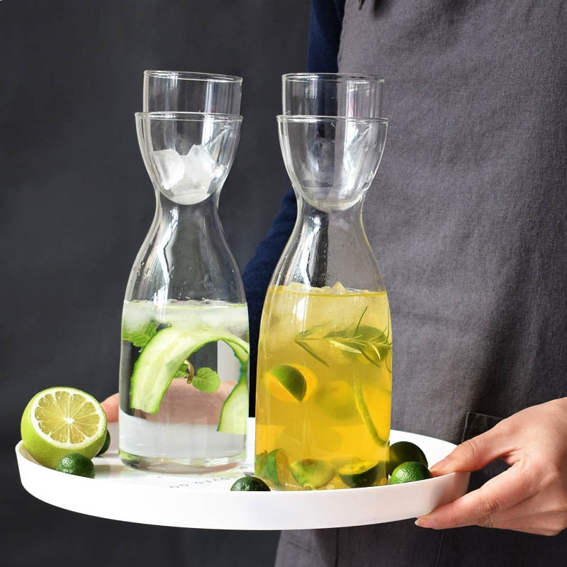 Transparent Glass Cup Creative Glass Heat-Resistant Cold Water Jug | Luvikno
